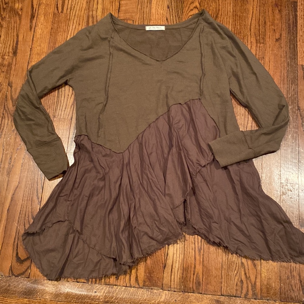 Free People We the Free olive tunic/dress/shirt size Medium - Picture 2 of 6